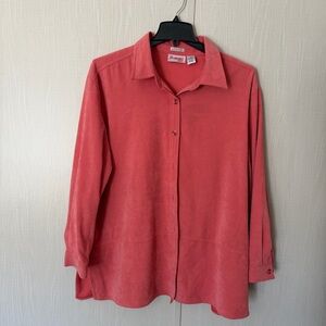 Y2K Joanna plus Coral Button-Up Blouse